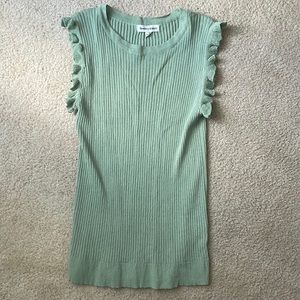 Newbury Kustom Green Ruffle Sleeve Tank Top